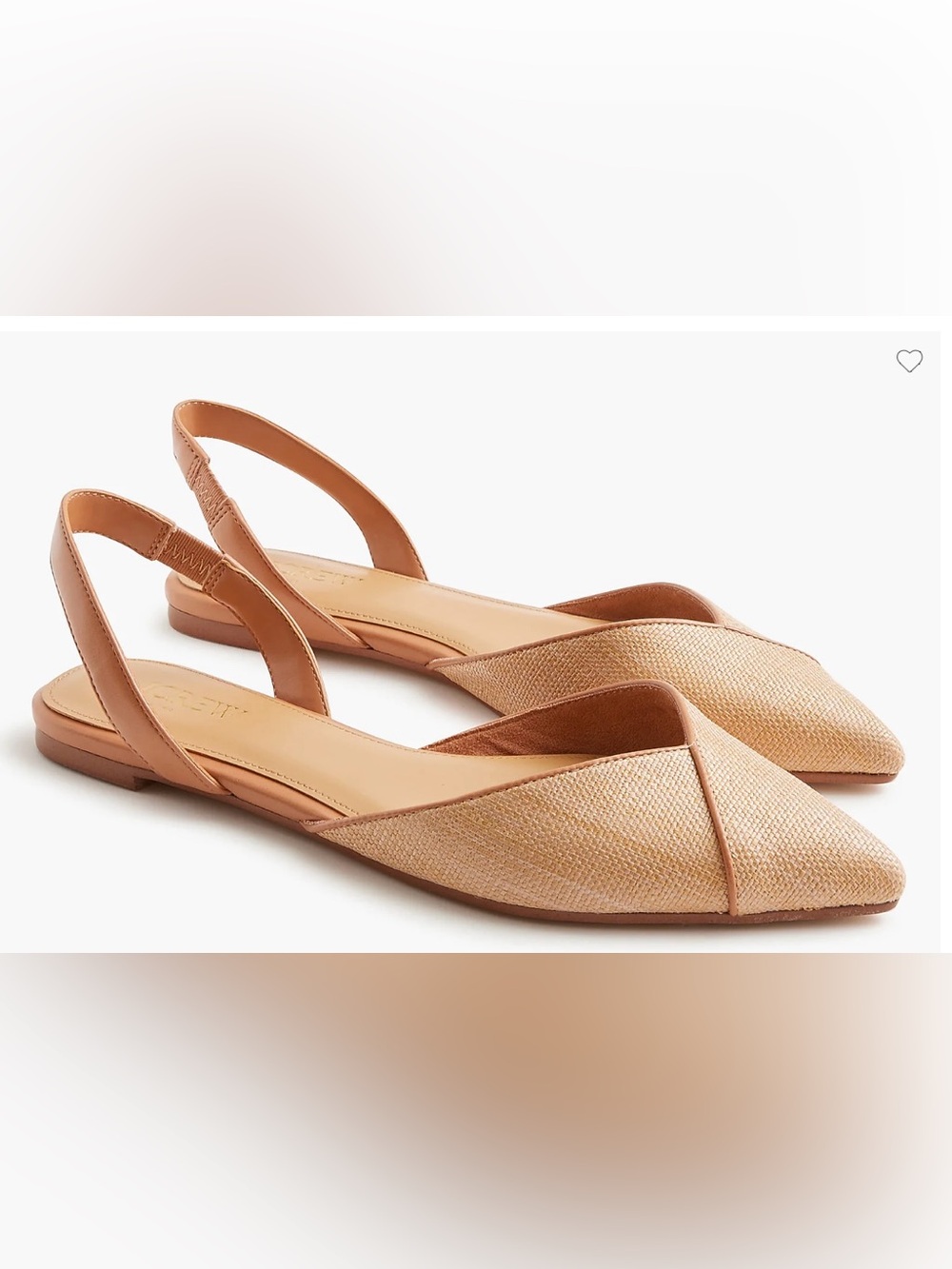 J. Crew Woven Sling Back Flats Size 8.5 NWT
